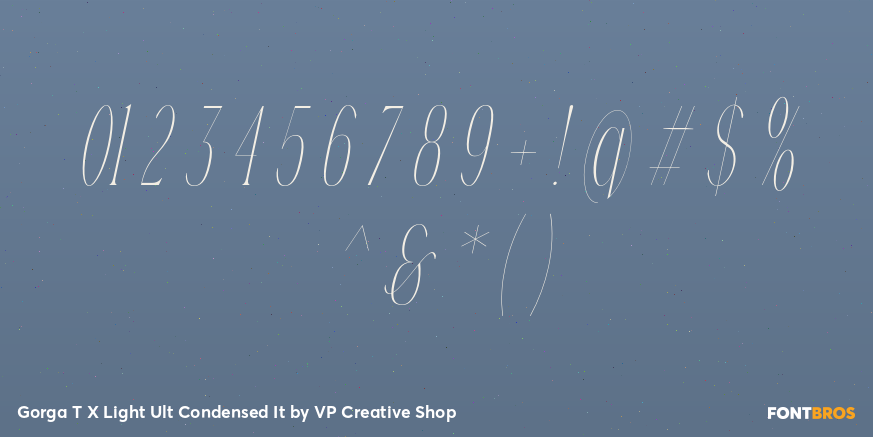 Gorga T X Light Ult Condensed It Font Poster #4