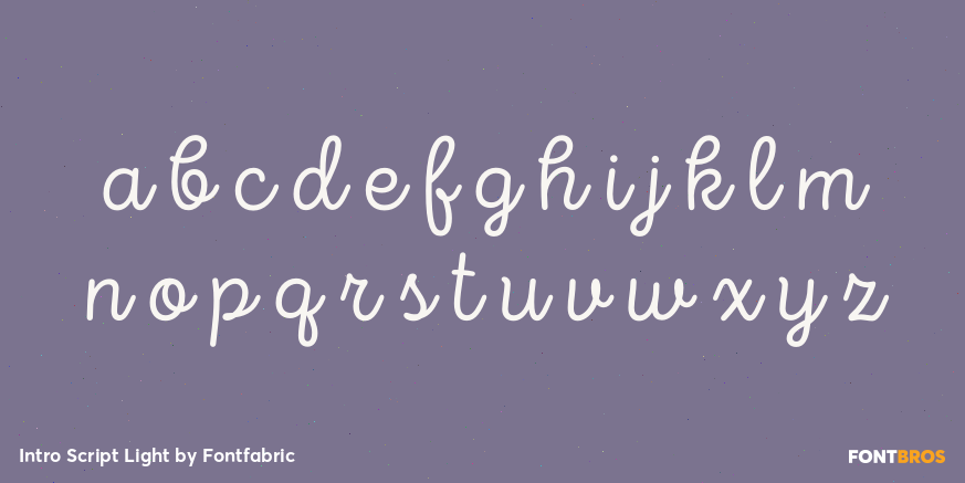 Intro Script Light Font Poster #3