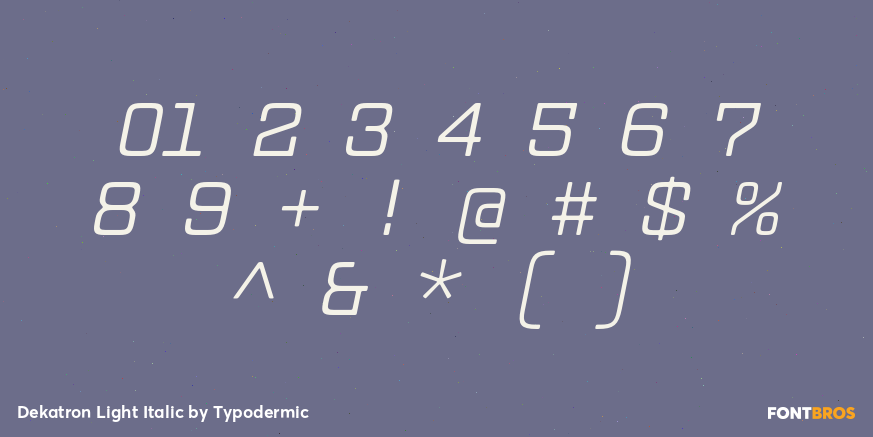 Dekatron Light Italic Font Poster #4