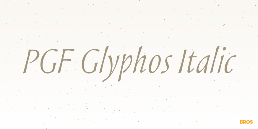 PGF Glyphos Italic Poster