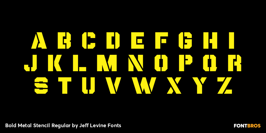Bold Metal Stencil Regular Font Poster #2