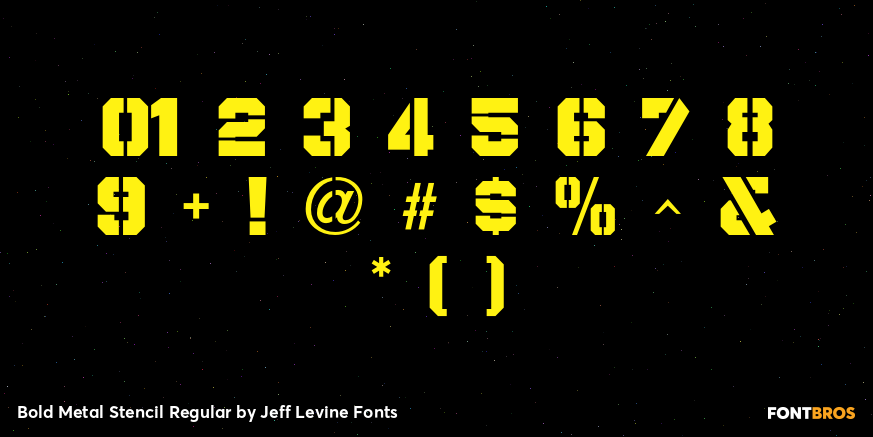 Bold Metal Stencil Regular Font Poster #4