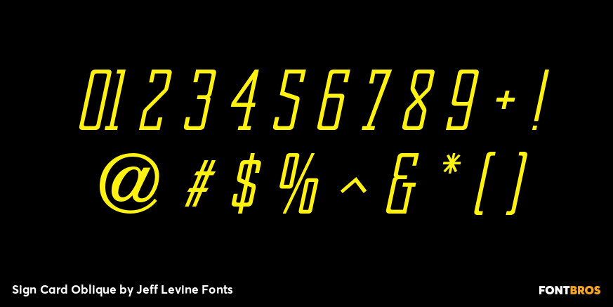 Sign Card Oblique Font Poster #1