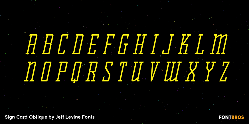 Sign Card Oblique Font Poster #1