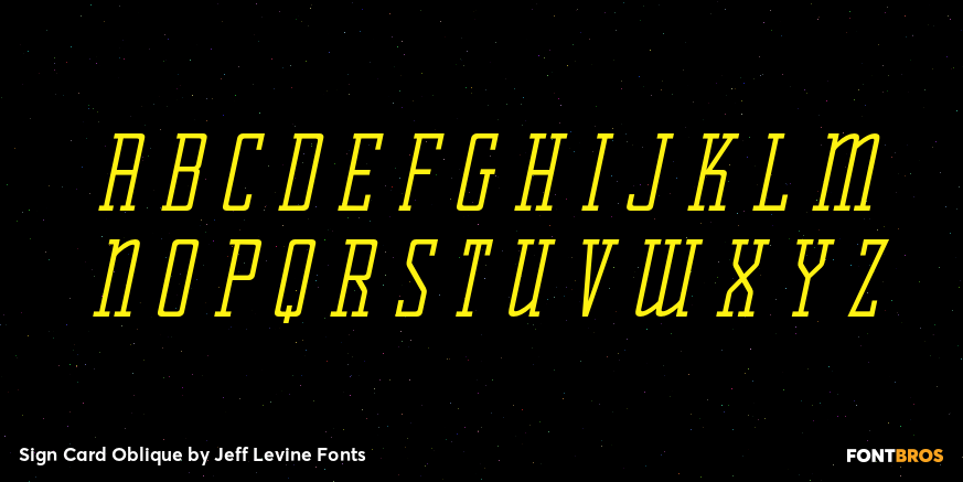 Sign Card Oblique Font Poster #1