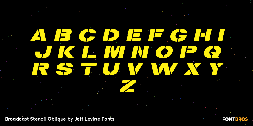 Broadcast Stencil Oblique Font Poster #2