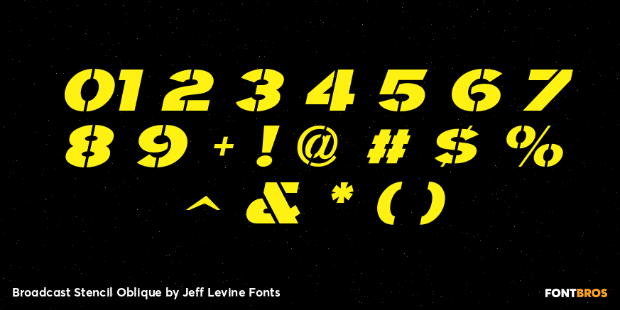 Broadcast Stencil Oblique Font Poster #4