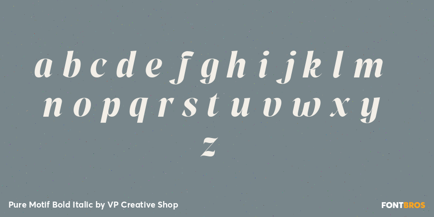 Pure Motif Bold Italic Font Poster #3