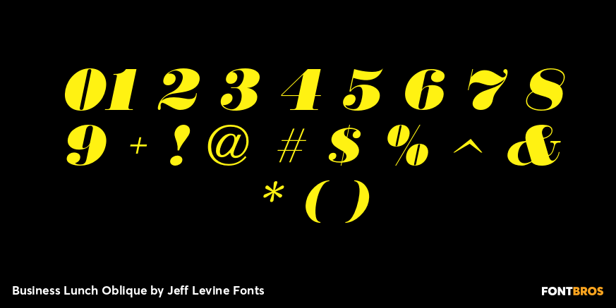 Business Lunch Oblique Font Poster #1