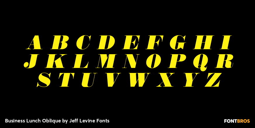 Business Lunch Oblique Font Poster #2