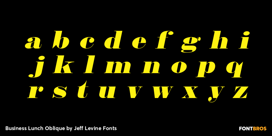Business Lunch Oblique Font Poster #1