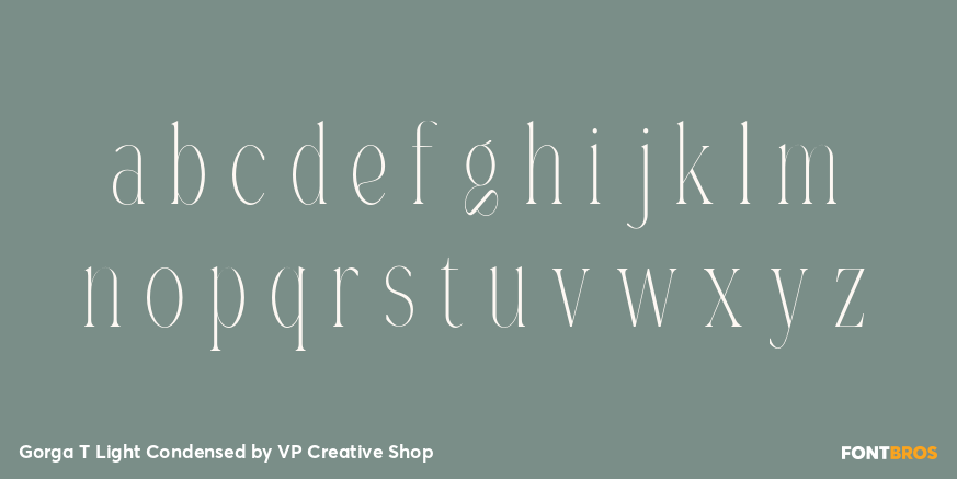 Gorga T Light Condensed Font Poster #3