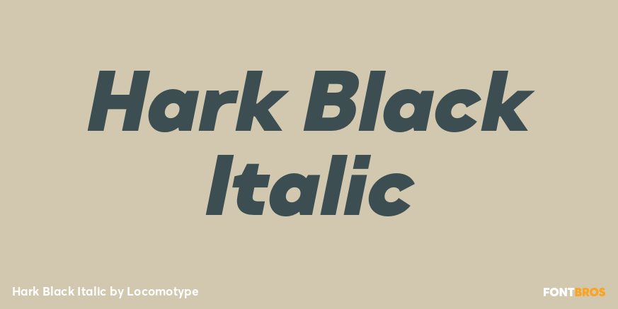 Hark Black Italic Font Poster