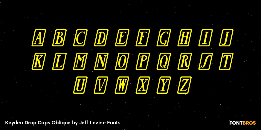 Keyden Drop Caps Oblique Font Poster #2