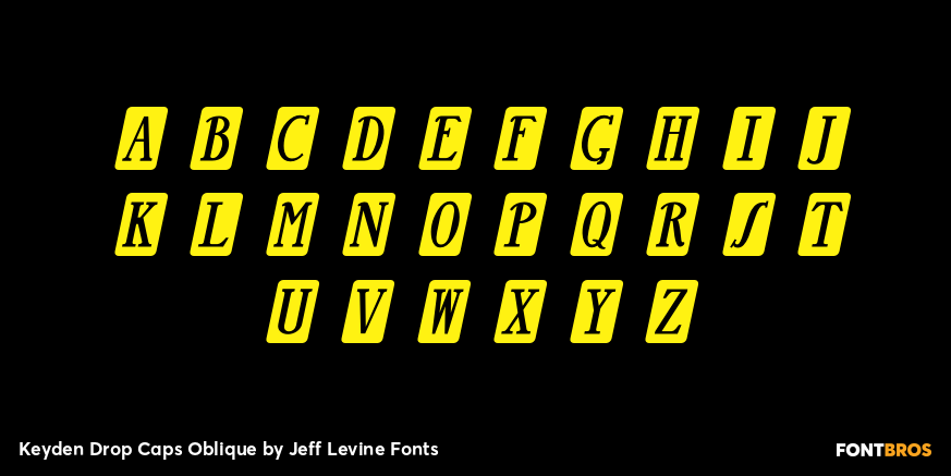 Keyden Drop Caps Oblique Font Poster #3