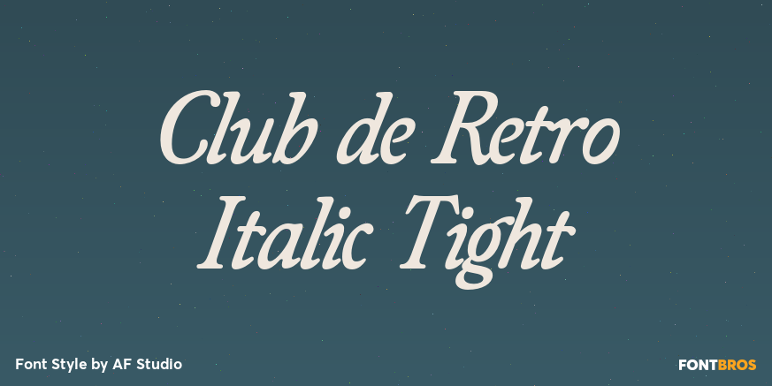 Club de Retro Italic Tight Poster
