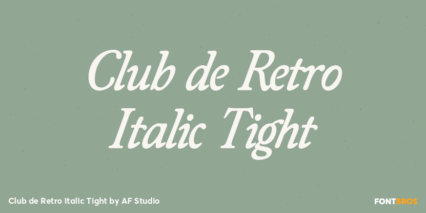 Club de Retro Italic Tight Poster