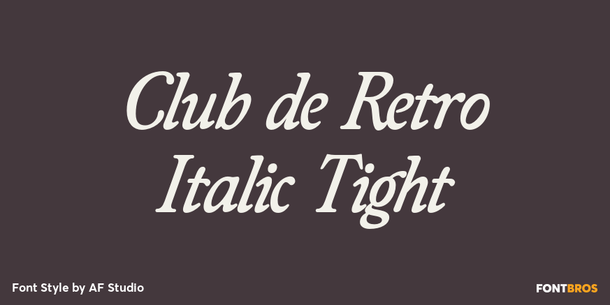 Club de Retro Italic Tight Poster