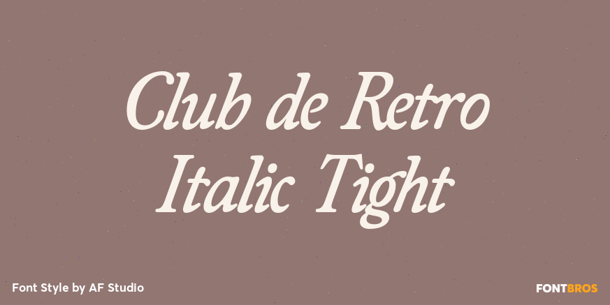 Club de Retro Italic Tight Poster