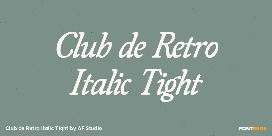 Club de Retro Italic Tight Poster