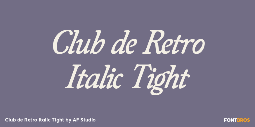 Club de Retro Italic Tight Poster