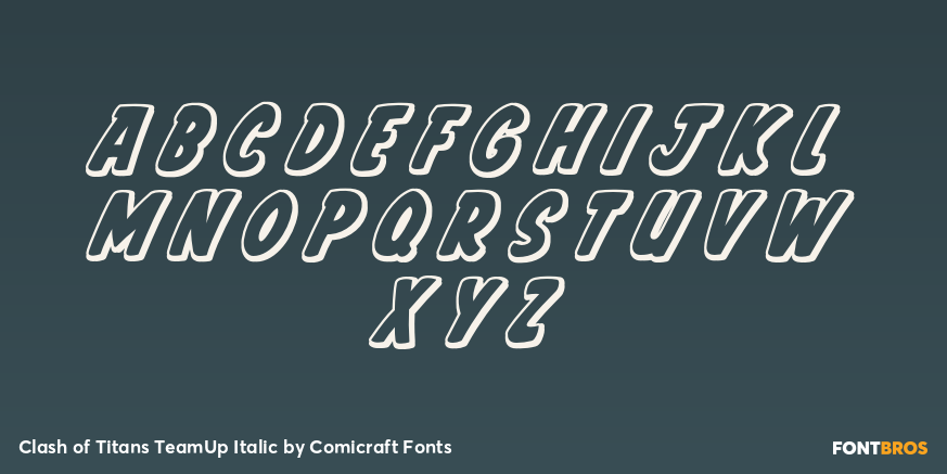 Clash of Titans TeamUp Italic Font Poster #2