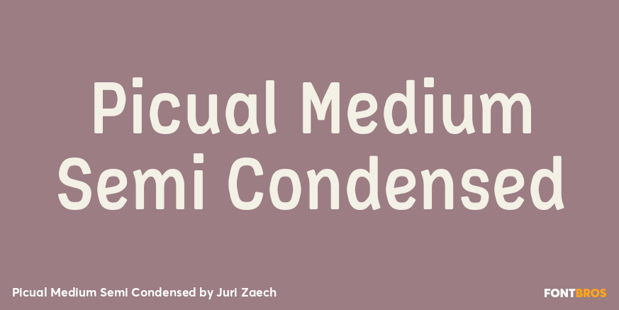 Picual Medium Semi Condensed Font Poster