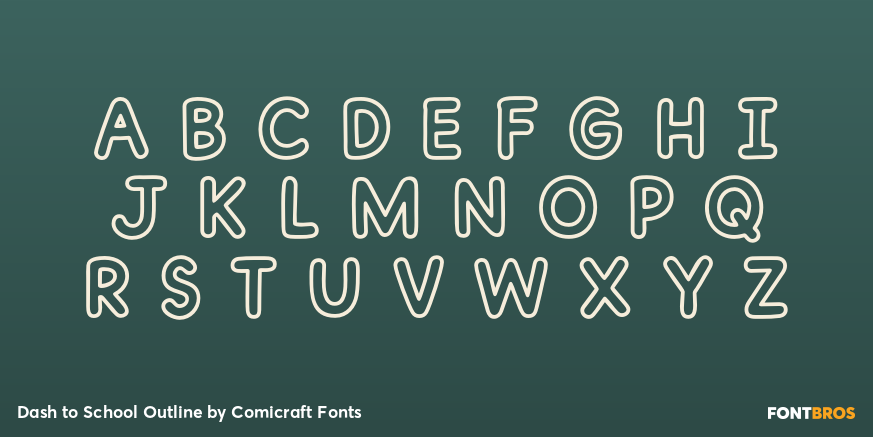 Dash to School Outline Font Poster #2