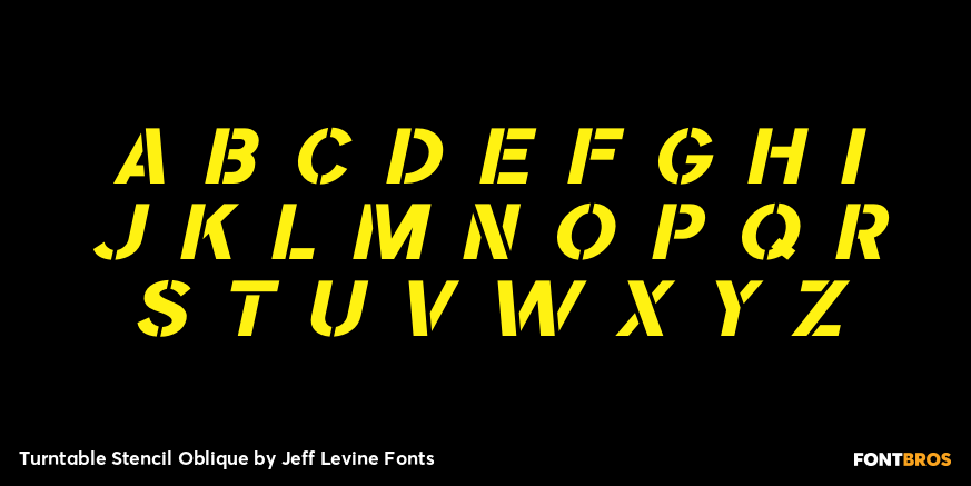 Turntable Stencil Oblique Font Poster #1