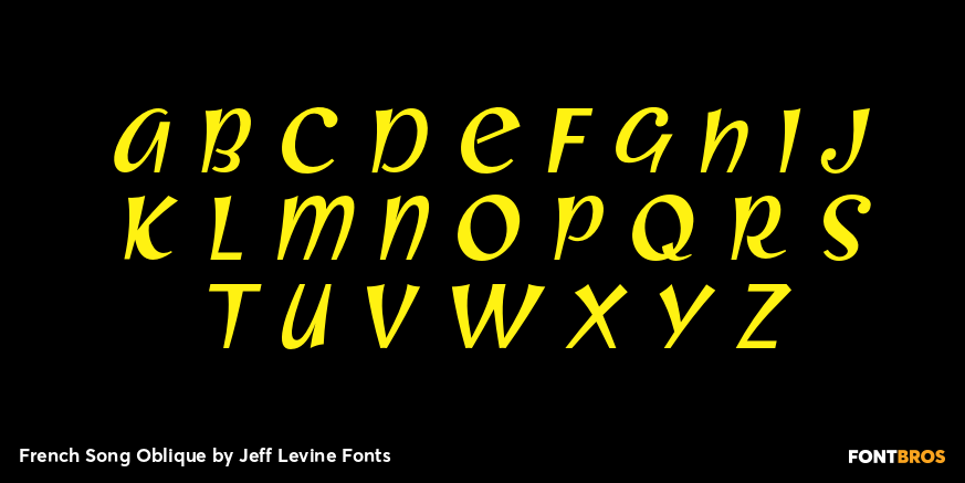French Song Oblique Font Poster #3