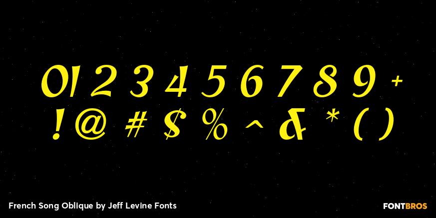 French Song Oblique Font Poster #4