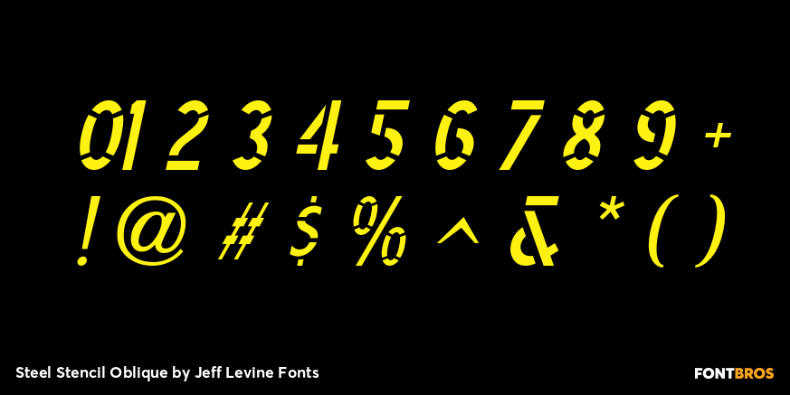 Steel Stencil Oblique Font Poster #4