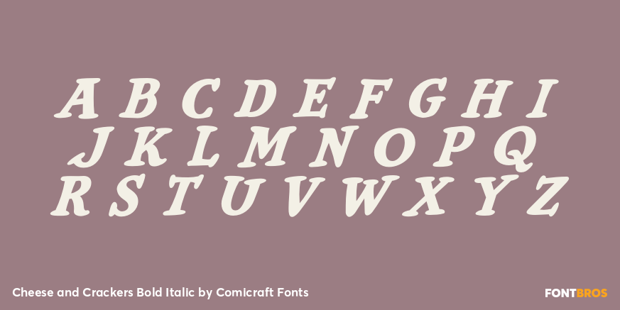 Cheese and Crackers Bold Italic Font Poster #2