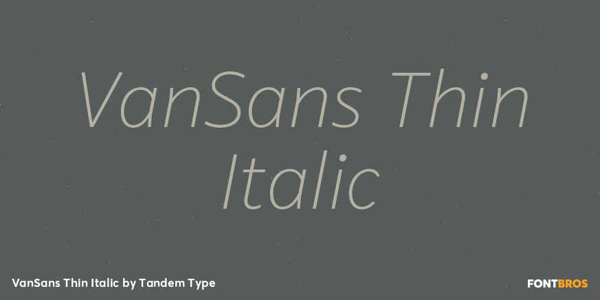 VanSans Thin Italic Font Poster