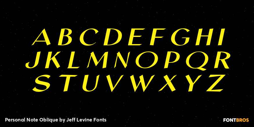 Personal Note Oblique Font Poster #1