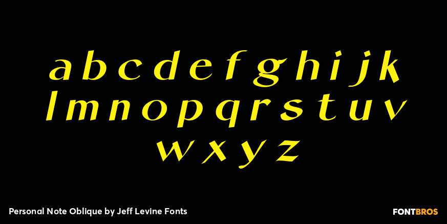Personal Note Oblique Font Poster #1