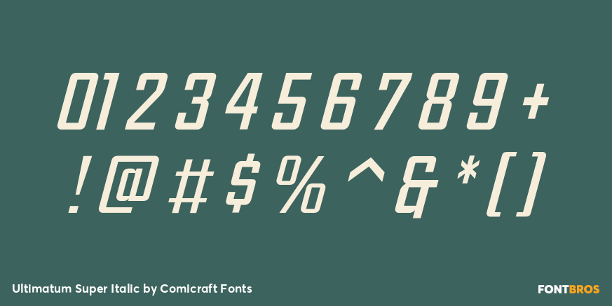 Ultimatum Super Italic Font Poster #1