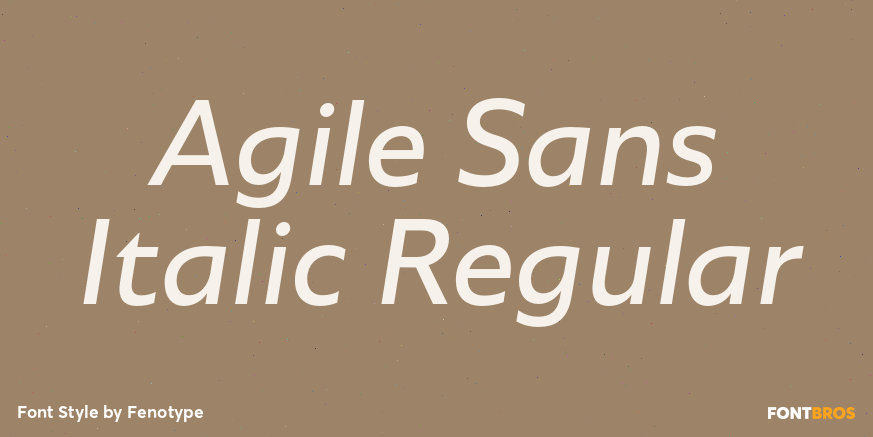 Agile Sans Italic Regular Font Poster #1