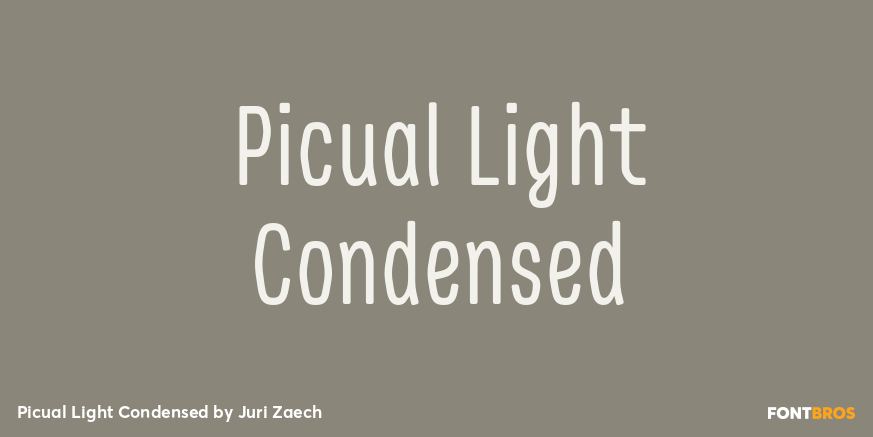 Picual Light Condensed Font Poster