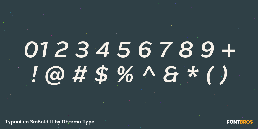 Typonium SmBold It Font Poster #4