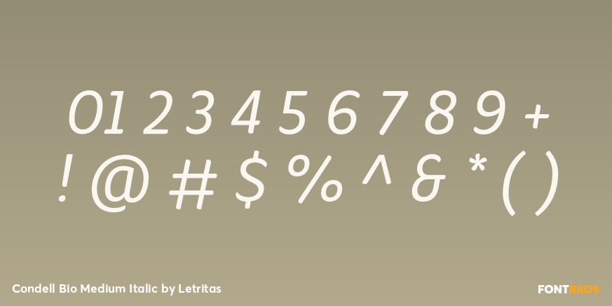 Condell Bio Medium Italic Font Poster #4