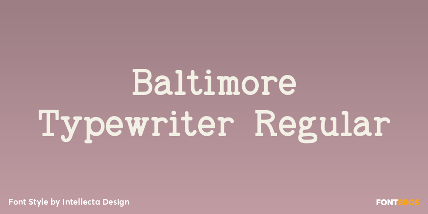 Baltimore Typewriter Regular Poster