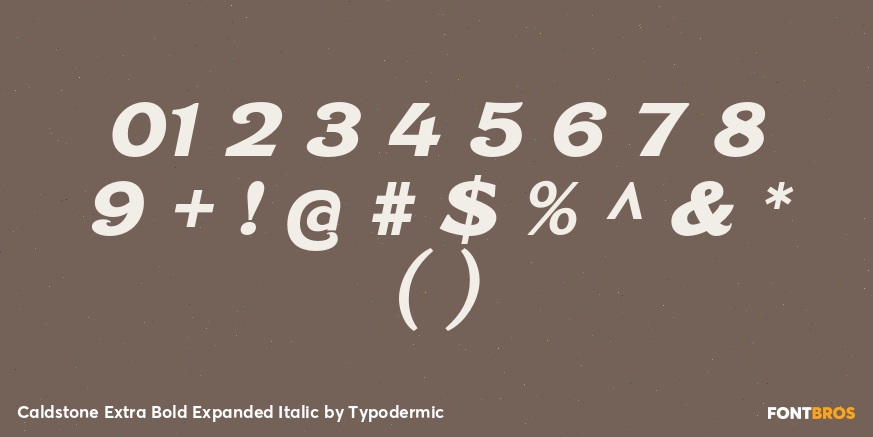 Caldstone Extra Bold Expanded Italic Font Poster #1
