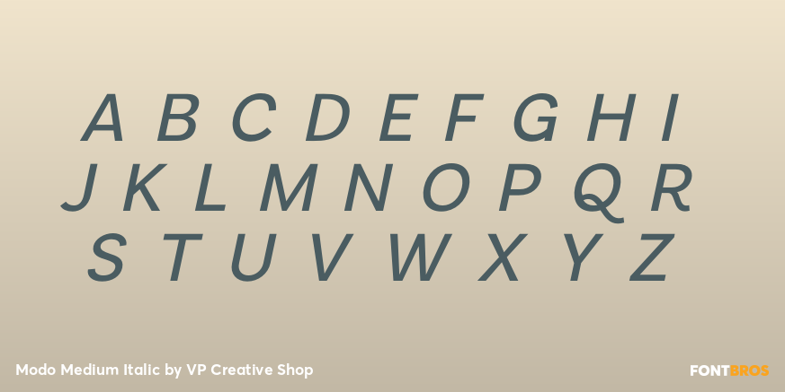 Modo Medium Italic Font Poster #1