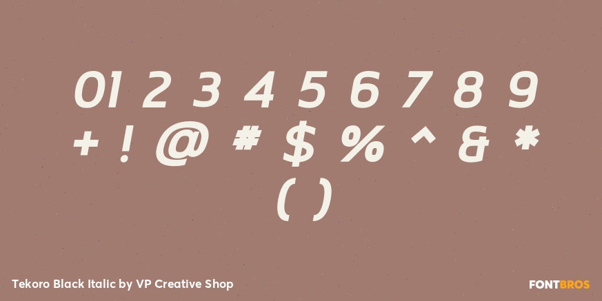 Tekoro Black Italic Font Poster #4