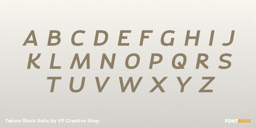 Tekoro Black Italic Font Poster #2