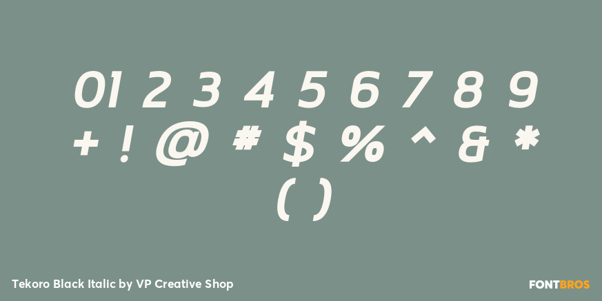 Tekoro Black Italic Font Poster #4