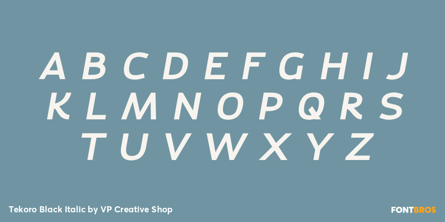 Tekoro Black Italic Font Poster #2