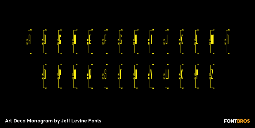 Art Deco Monogram Font Poster #1