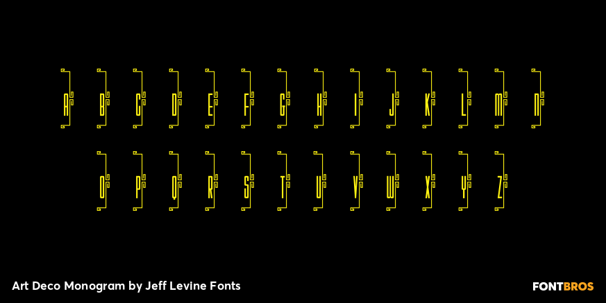 Art Deco Monogram Font Poster #1